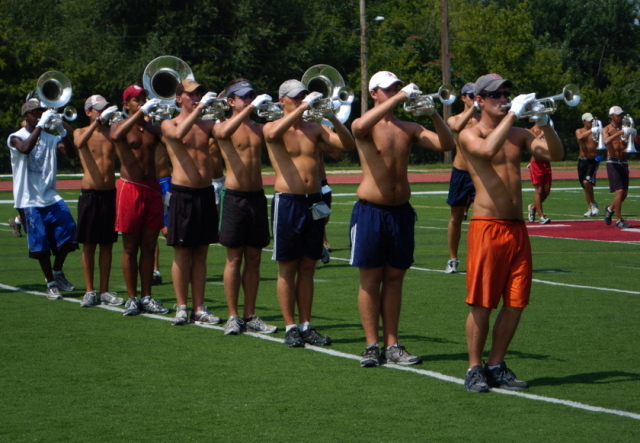 Horn Line drum corps rehearsal Cavaliers
