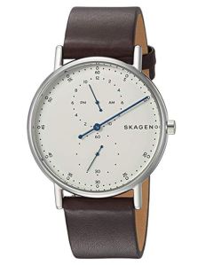 Skagen Signatur Maroon Leather Strap Watch