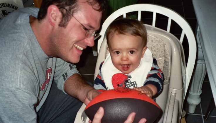 Autographed Cleveland Browns Ball and Infant Son