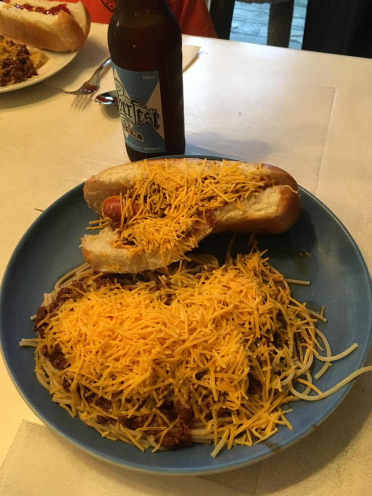 Homemade Skyline Chili and Cheese Coney