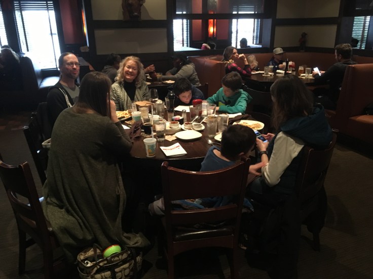 Family dinner at Jack Stack Barbecue Kansas City