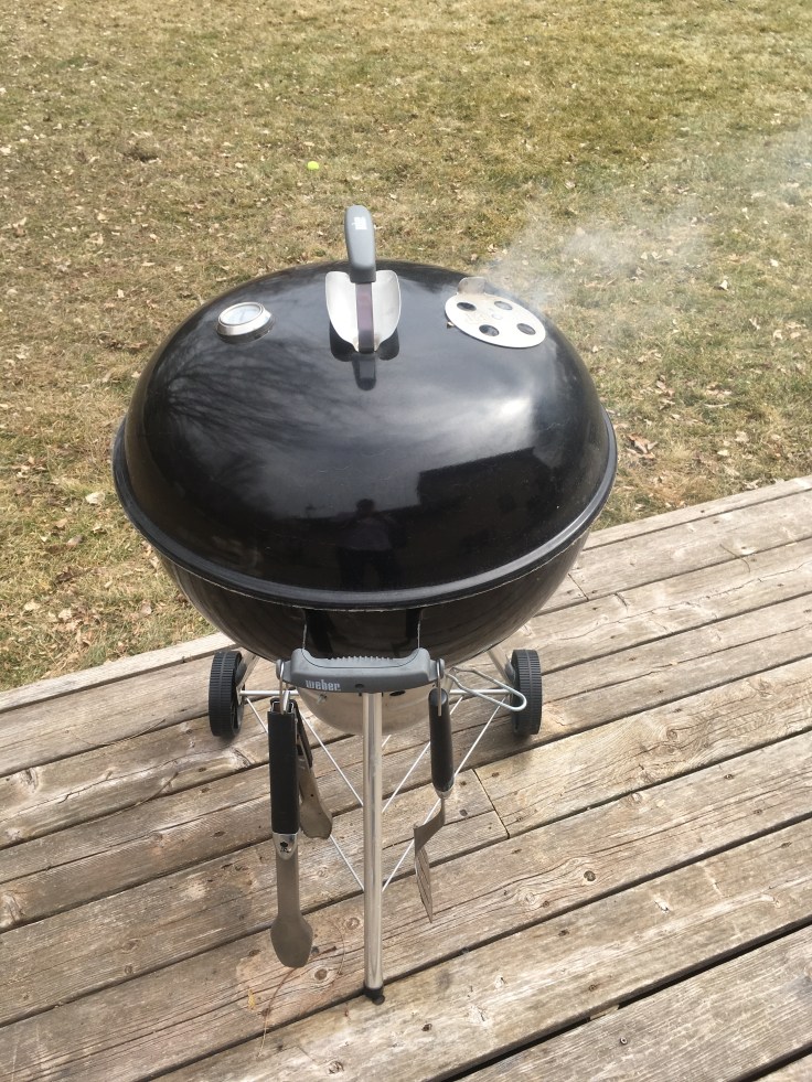 Weber Charcoal Grill Smoking Springtime