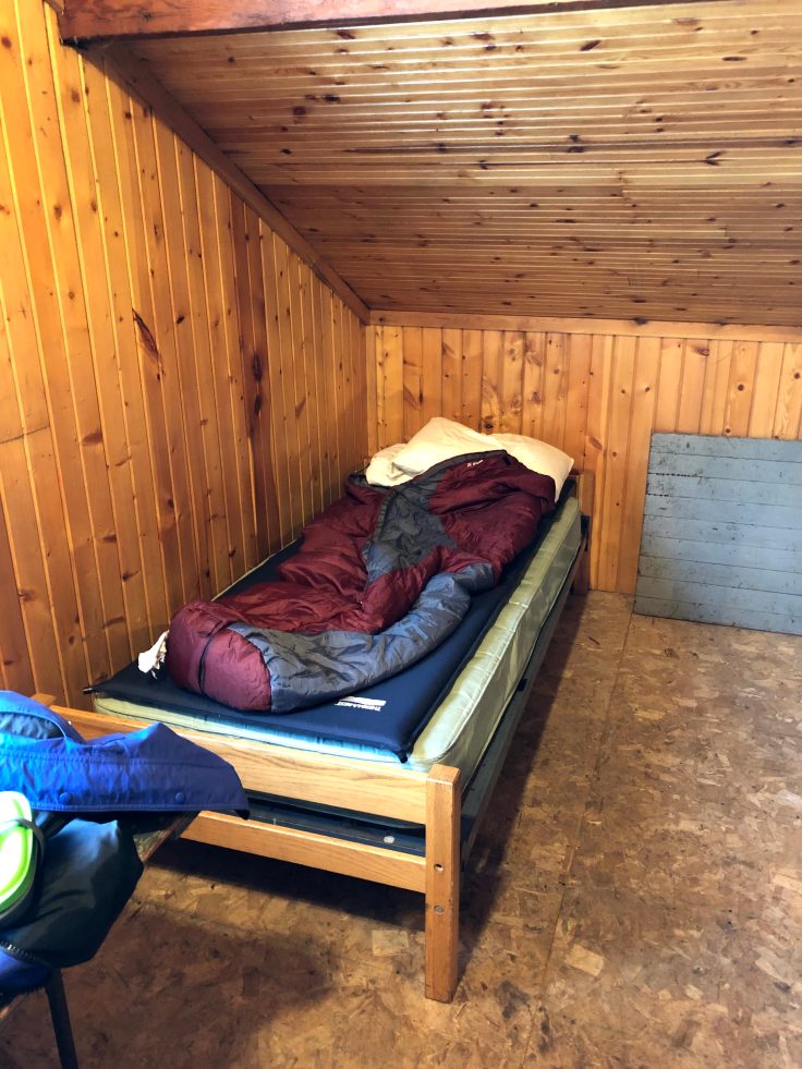 Camping in the lodge during the winter