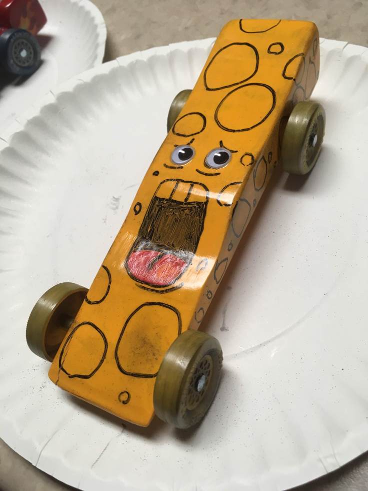 Screaming Cheese Pinewood Derby Car