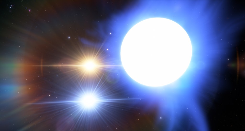 Space Engine Alcyone triple star in Pleiades